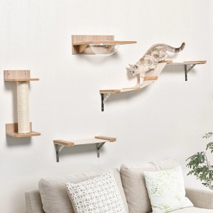 PawHut 4tlg. Kletterwand mit Kratzbaum Katzentreppe