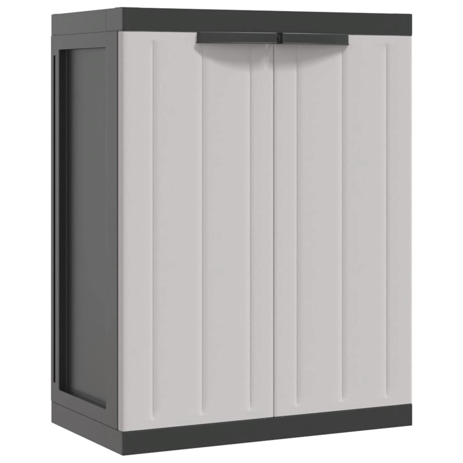 vidaXL Gartenschrank Grau und Schwarz 65x37x85 cm PP günstig online kaufen