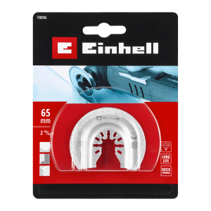 Einhell Diamant-Sägeblatt, halbrund, 65mm, für Multitool, zum Entfernen von Fliesenfugen.