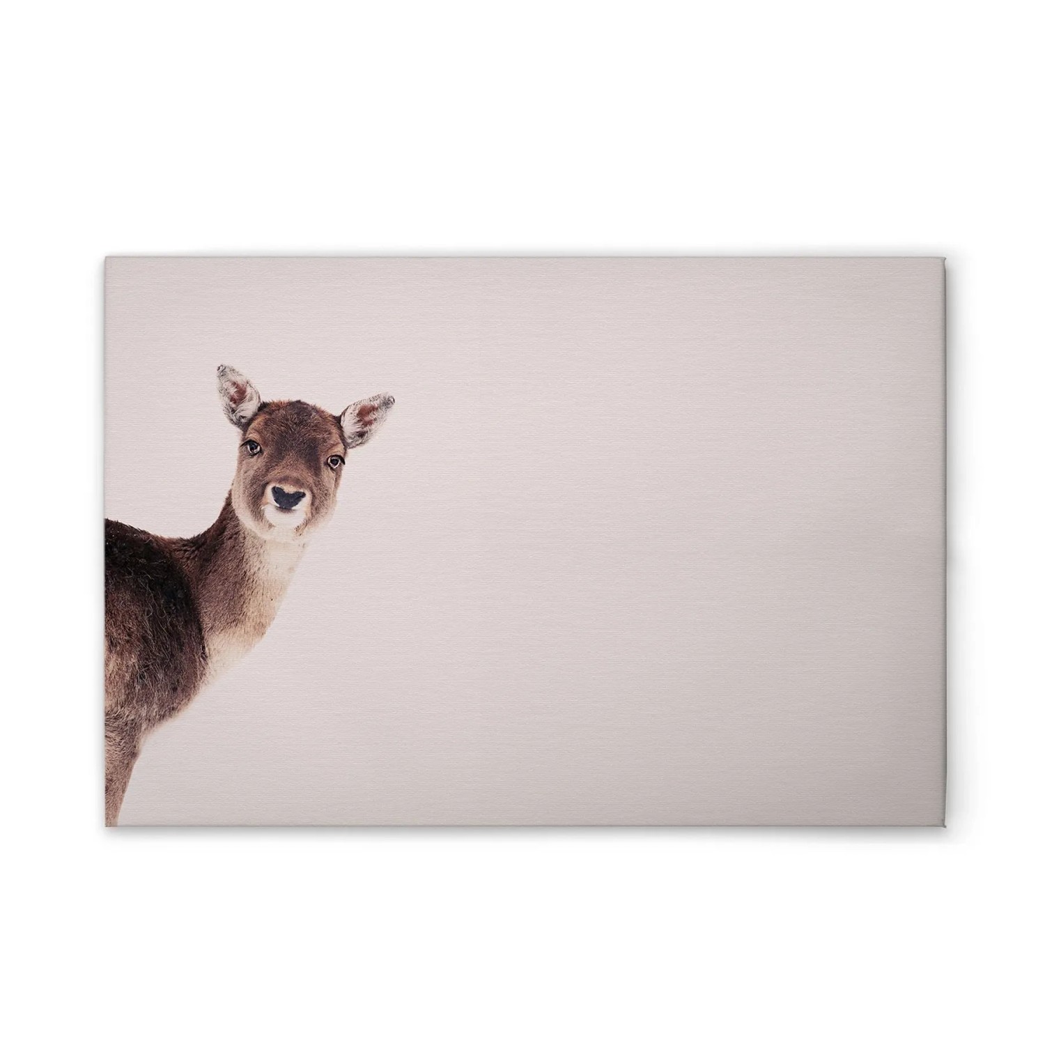 Tadessi Leinwandbild - M1-No.51164 - Tiere Hirsch Rosa - 90 x 60 cm - Hochformat