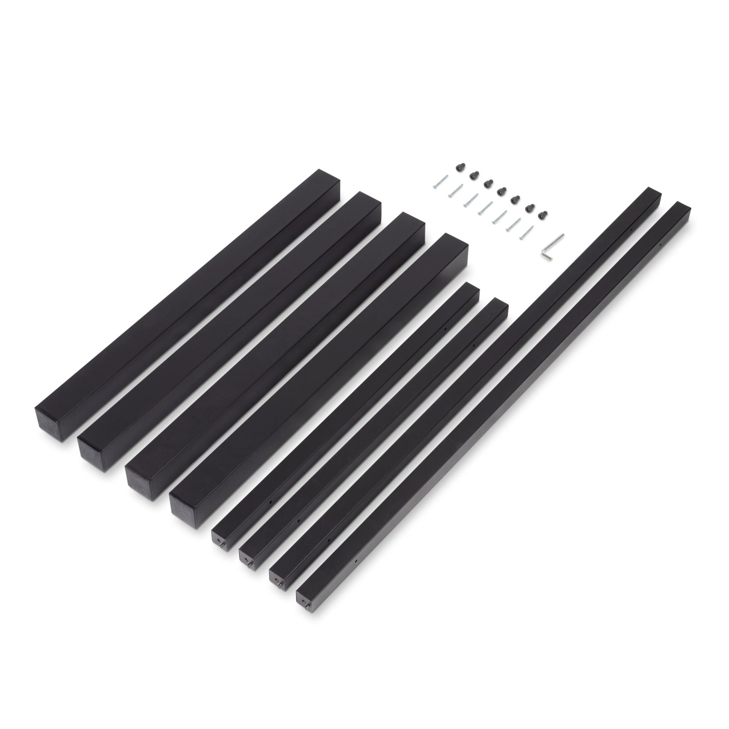 Emuca Quadratische Tischbeine und Tischrahmen 50 x 50 mm 1150 x 750 mm Stahl Schwarz Lackiert