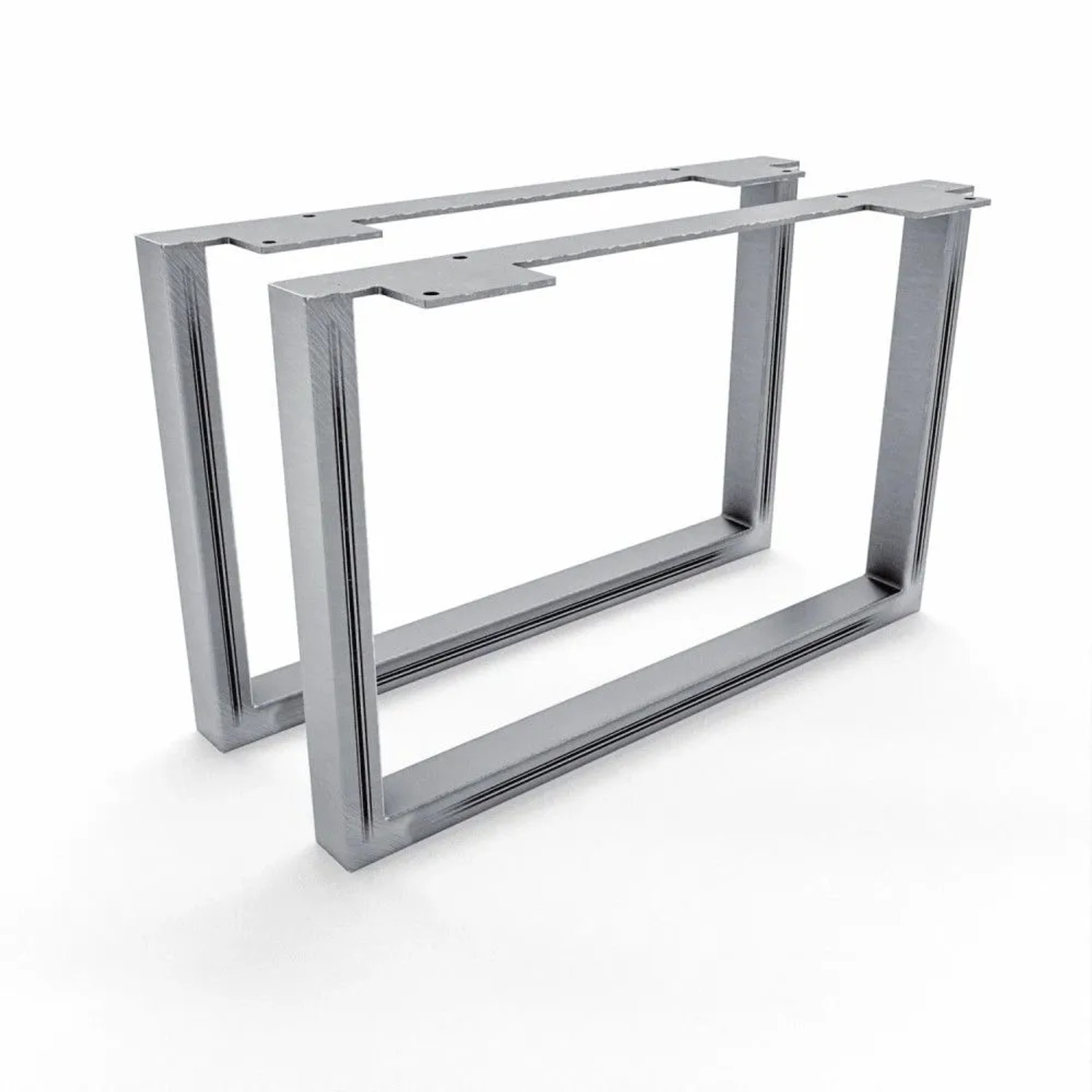 HEVVA Möbelfüße GRAZ 25 cm Hoch 40 cm Tief 2er Set Rohstahl-Klarlack