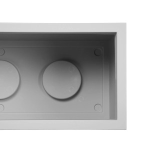 Detailaufnahme: Grauer Ondis24 Pflanzkübel Basalt, einwandig, 57L, leer.