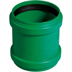 Grüne Kanalgrundrohr-Überschiebmuffe DN 160 für KG-Rohre im Detail.
