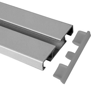 Bestlivings Seitendeckel für Aluminium Vorhangschiene, silber, für 1-2 Lauf Gardinenschienen.