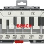 Bosch Nutfräser Set, 6-teilig, 8 mm Schaft, in transparenter Aufbewahrungsbox.