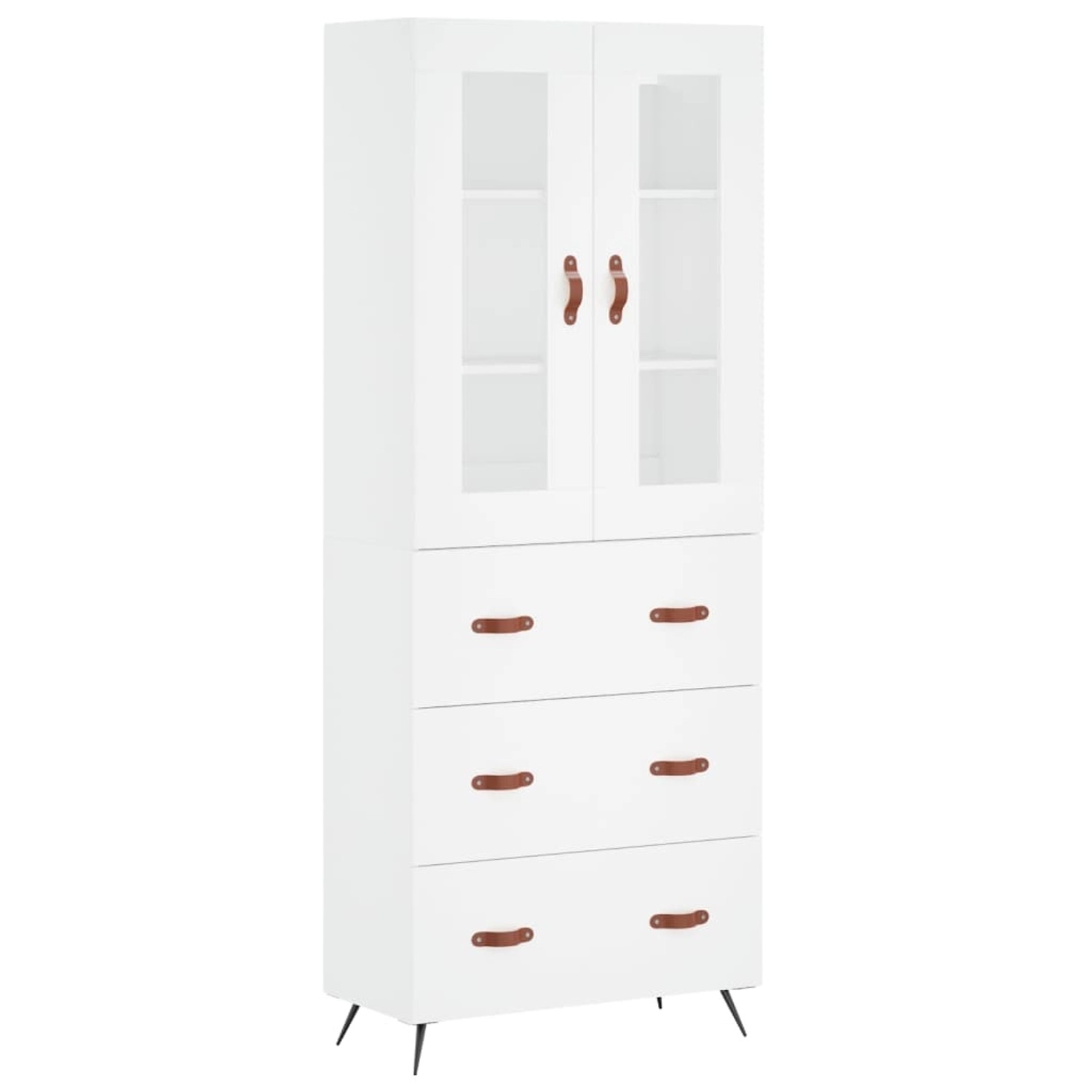 vidaXL Highboard Weiß 69,5x34x180 cm Holzwerkstoff 3198377