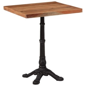 DELUKE Bistrotisch FRANZ 60x60x76cm Akazie Massivholz Quadratisch Esstisch Vintage Kleiner Tisch Cafe Gartentisch Balkontisch Outdoortisch