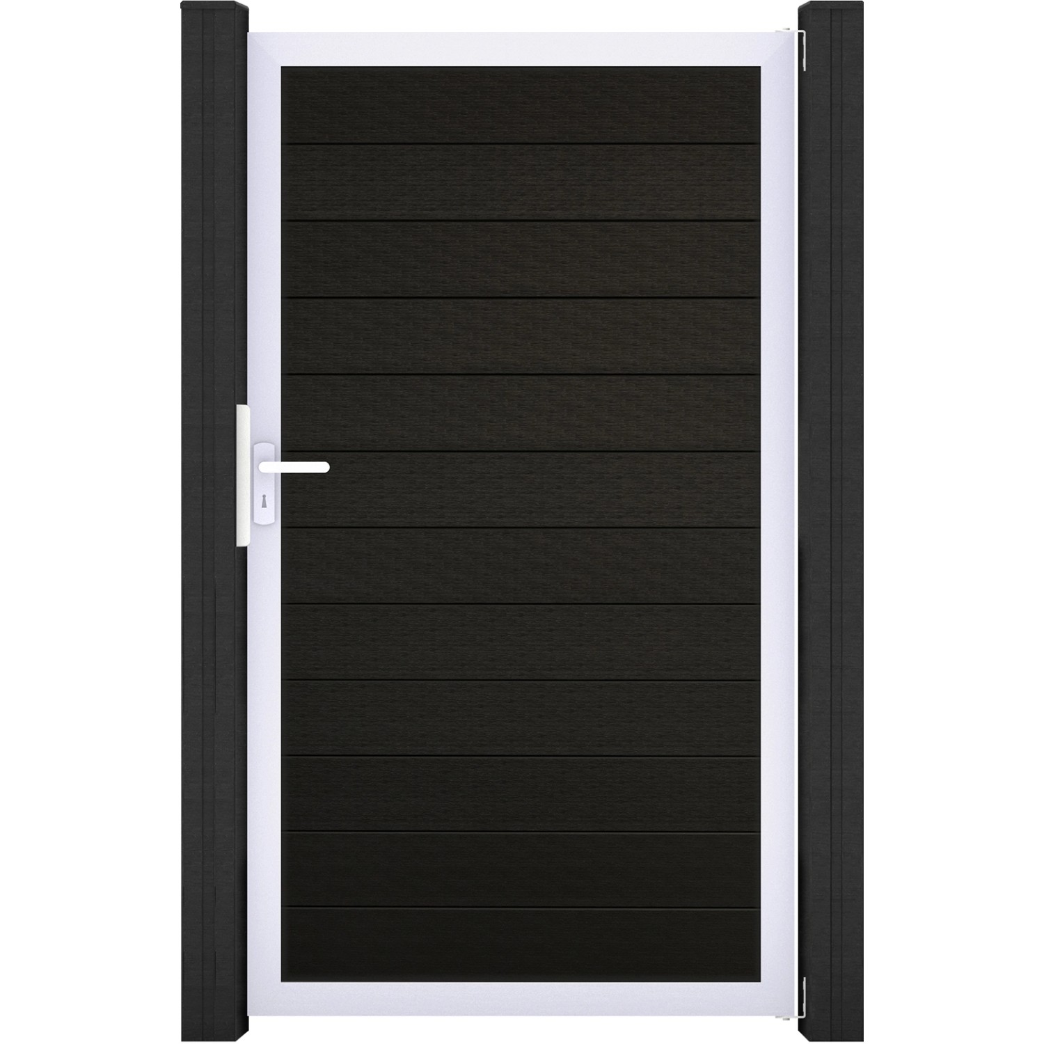 GroJa Solid Steckzauntor 100 x 180 cm Bi-Color Schwarz Rahmen EV1 günstig online kaufen