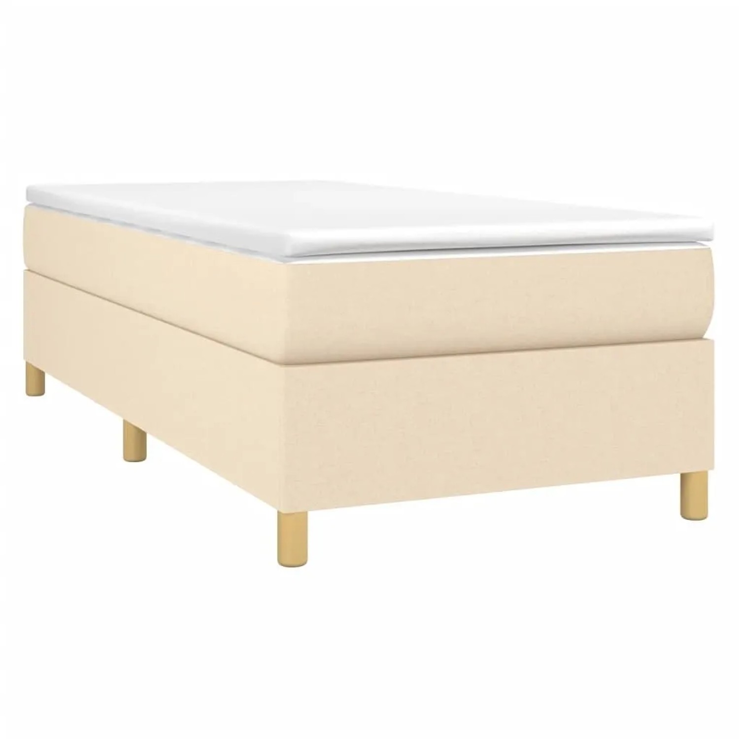 vidaXL Boxspringbett mit Matratze Creme 90x200 cm Stoff 3144495 günstig online kaufen