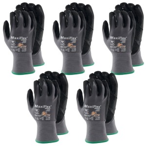 vasalat Maxiflex Endurance Arbeitshandschuhe, Größe 12, 5 Paar, grau/schwarz