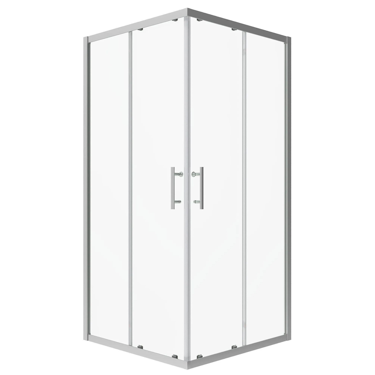 Aquabatos Eckeinstieg mit Schiebetüren Duschkabine Rechteck 80 x 75 x 185 cm Badezimemr Eckdusche ESG Duschabtrennung Glaswand Vollrahmen