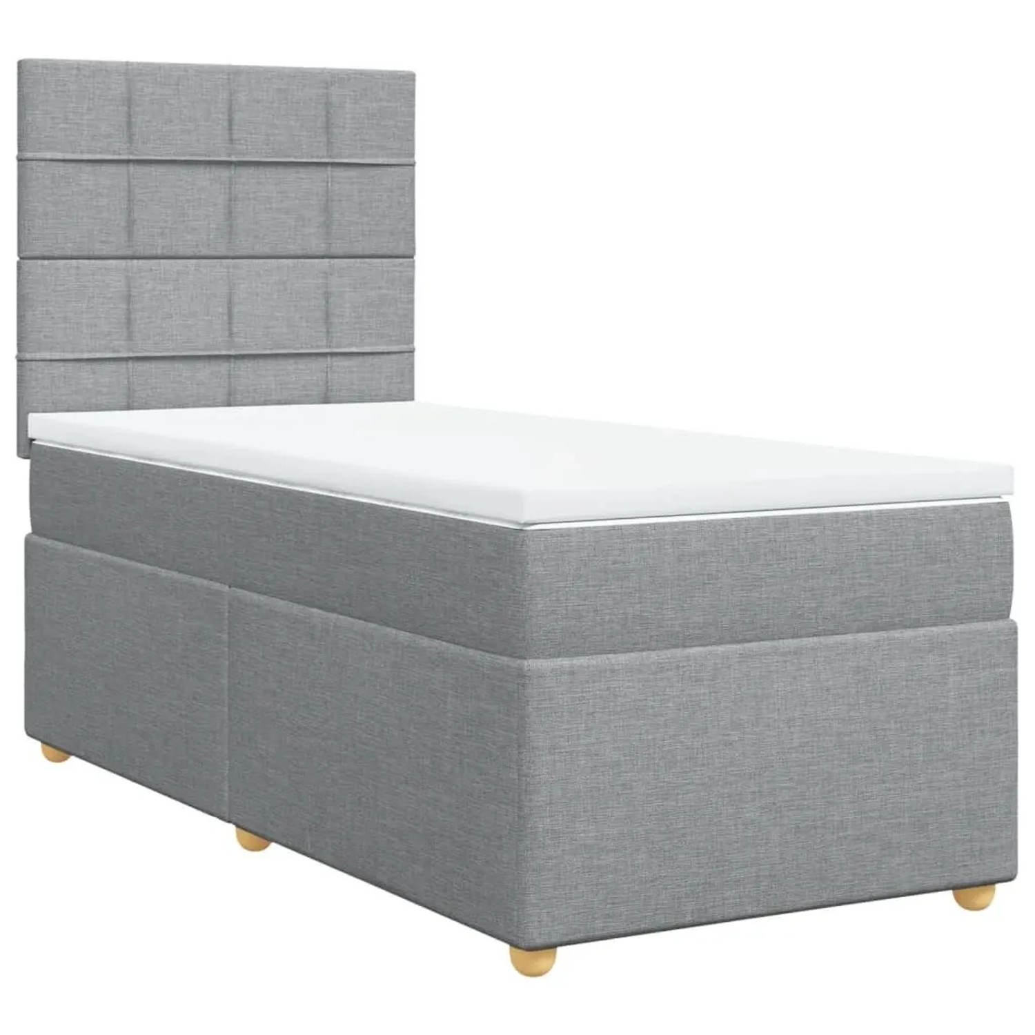 vidaXL Boxspringbett mit Matratze Hellgrau 100x200 cm Stoff 3293491 günstig online kaufen