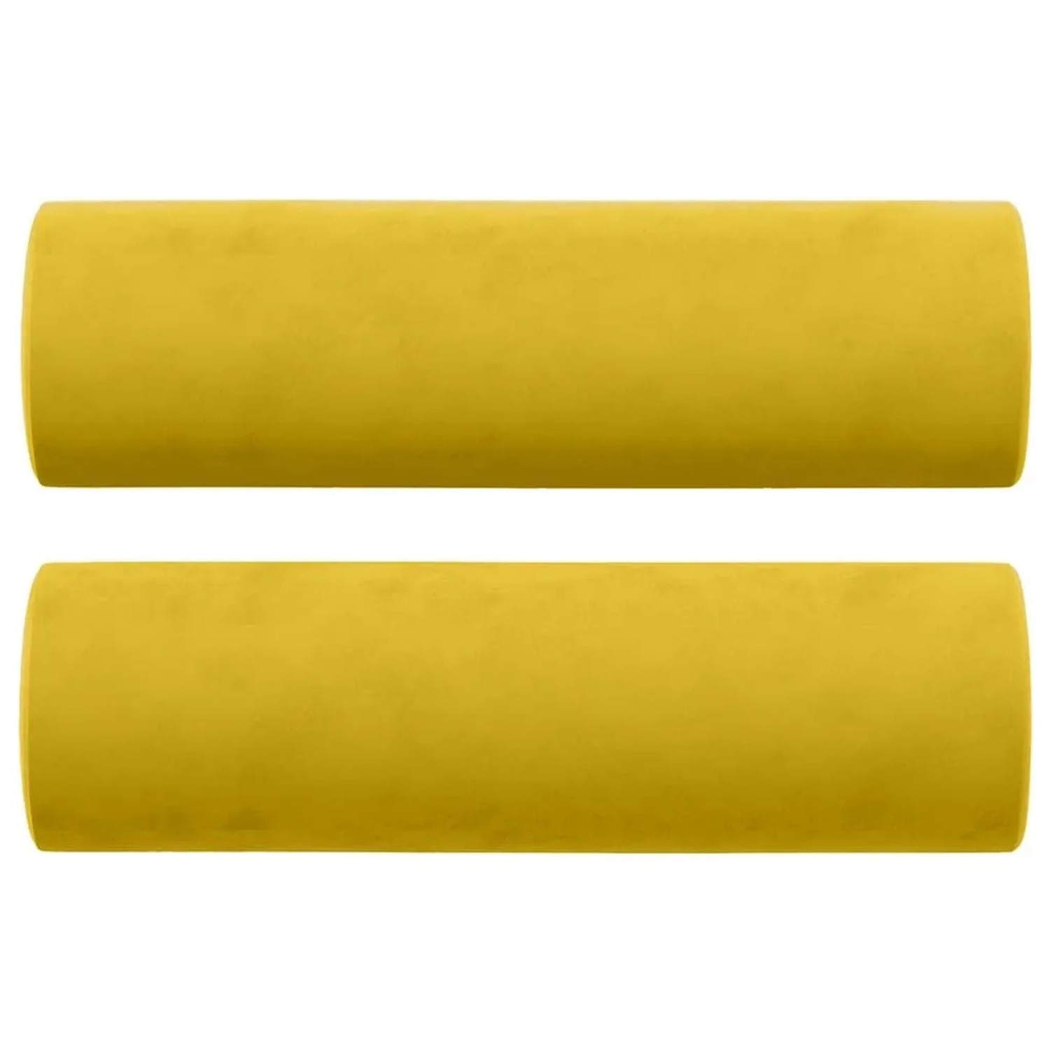 vidaXL Zierkissen 2 Stk Gelb Ø15x50 cm Samt 349515