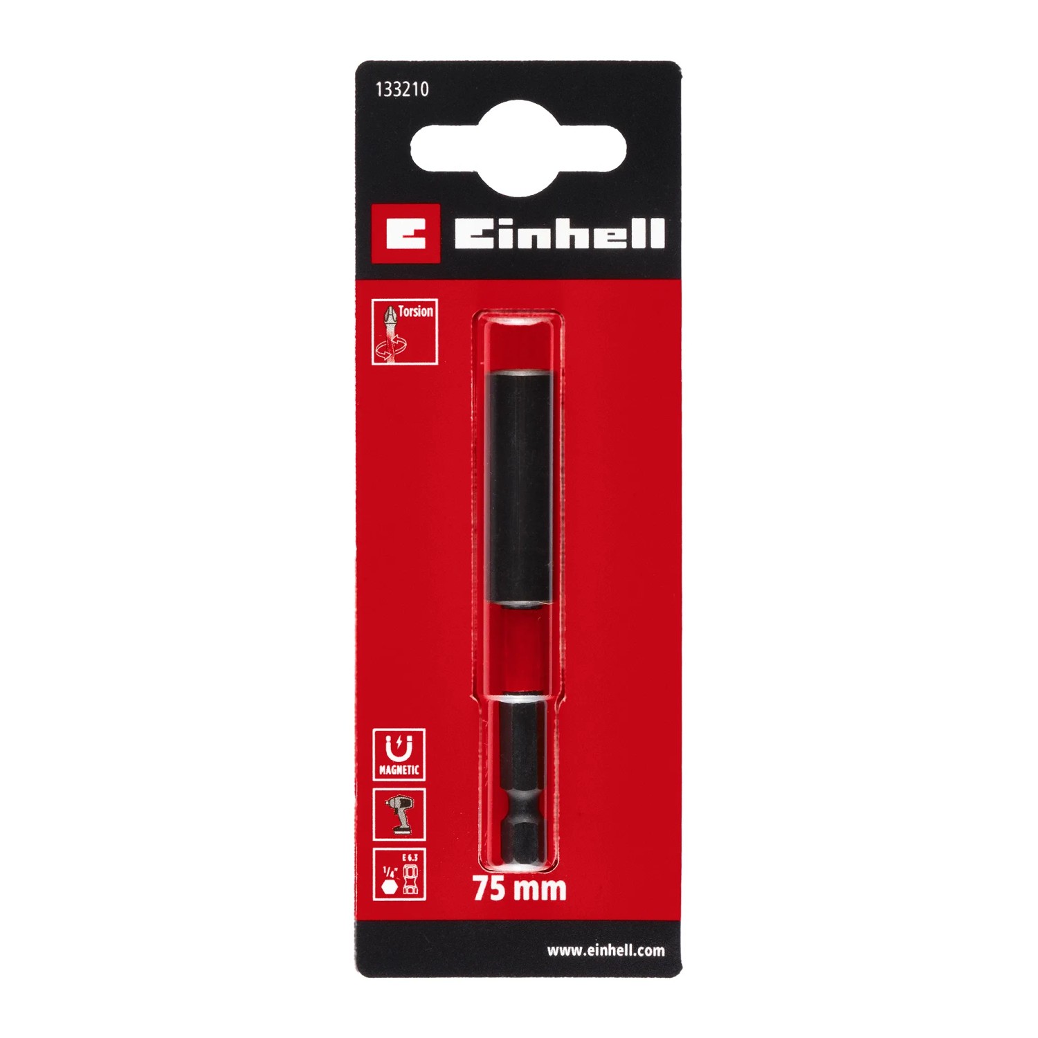 Einhell Magnetbithalter 75mm mit 1/4 Zoll Schaft für Schraubendreher und Akkuschrauber.