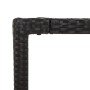 Detailansicht: Schwarzes Poly Rattan der vidaXL Garten-Essgruppe, Ecke des Tisches.