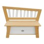 Axi Aufbewahrungsbank Corky, Gartenbank aus Holz in Braun und Weiß mit Stauraum.