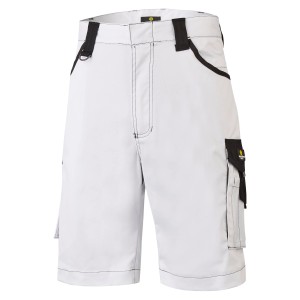 Hans Schäfer Workwear Arbeitshose Short Athos, weiß/schwarz, Gr. 50. Kurze, leichte Arbeitshose mit Taschen.