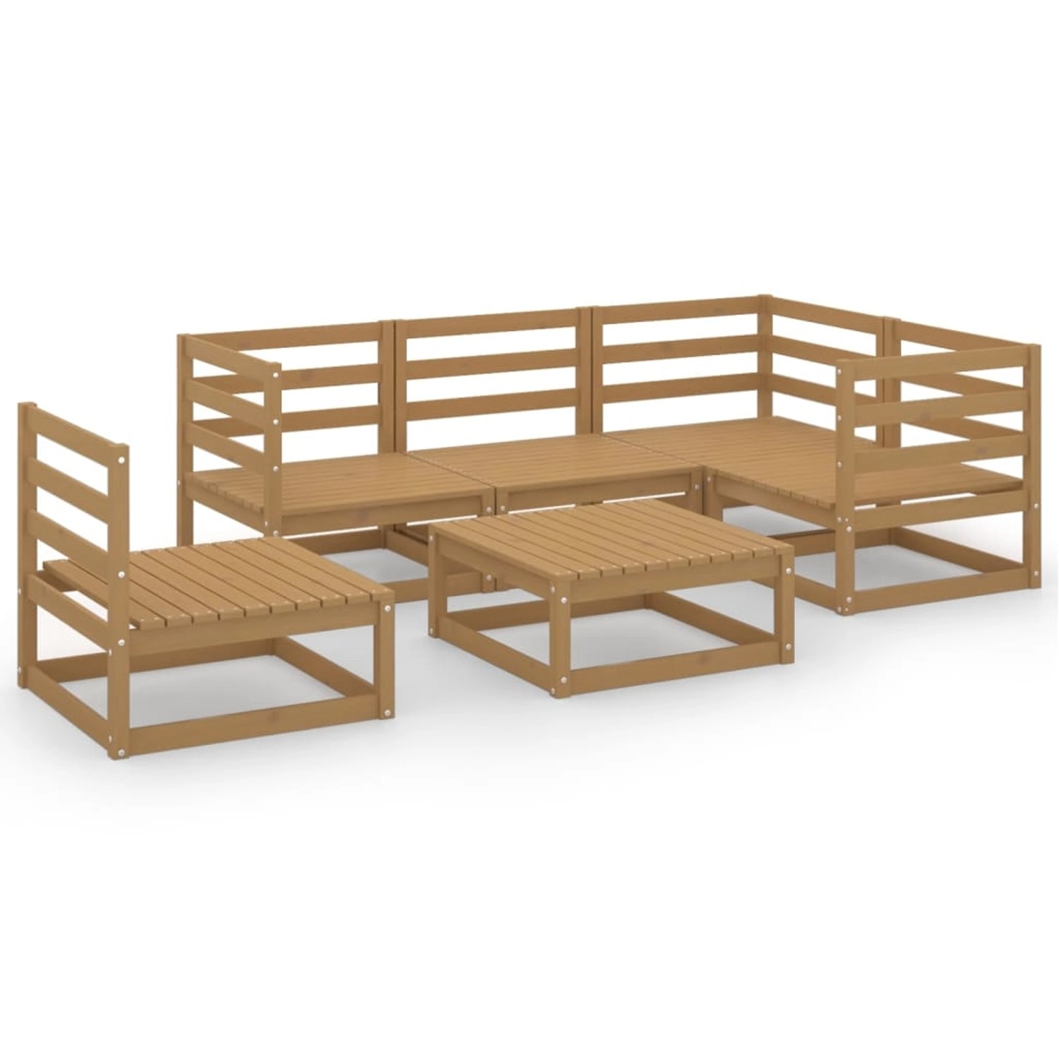 vidaXL 6-tlg Garten-Lounge-Set Honigbraun Massivholz Kiefer Modell 6 günstig online kaufen