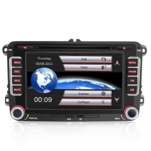 Schwarzes Junsun Autoradio mit Touchscreen, CD/DVD, FM/AM, RDS und Navigation für VW Golf 5 6 Touran.