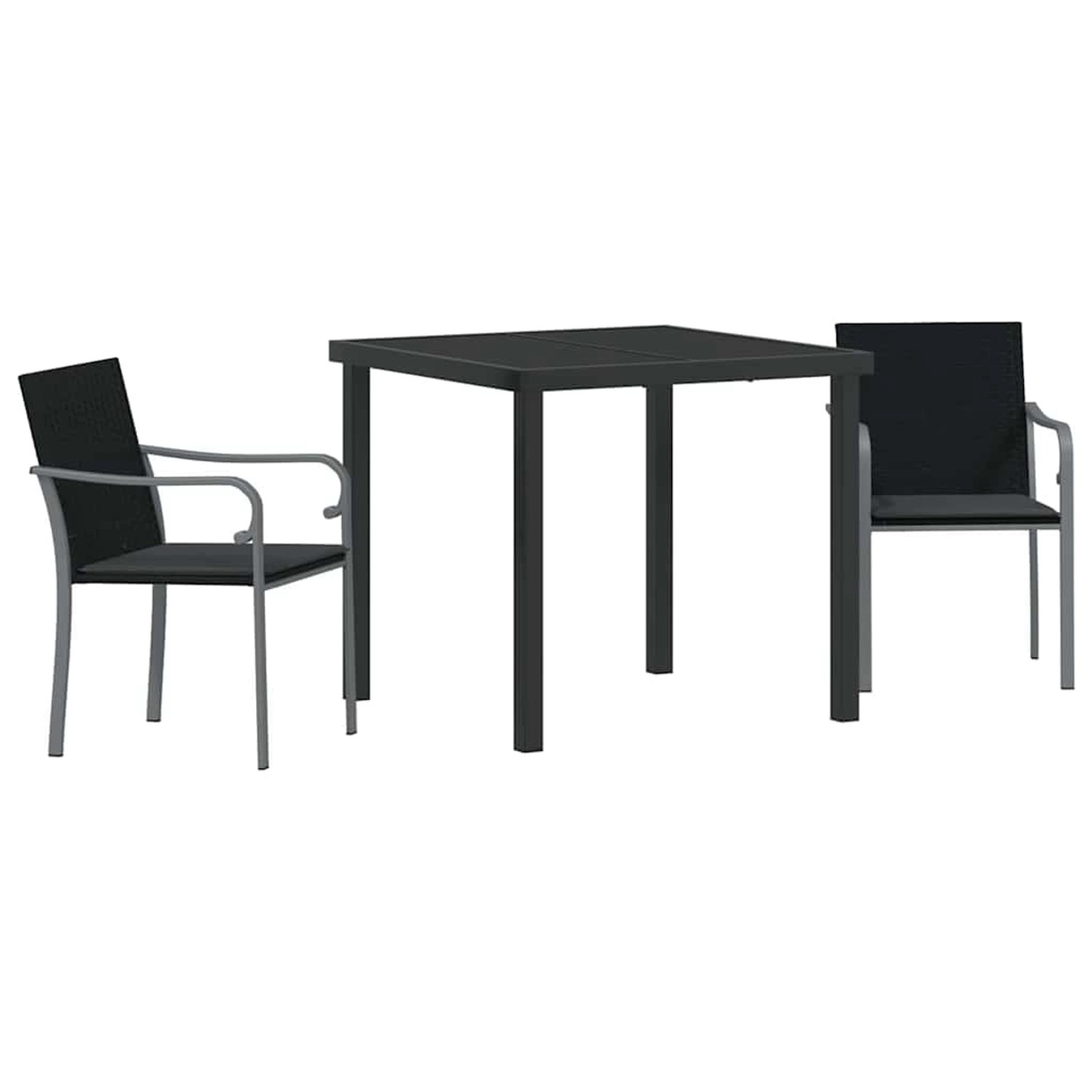 vidaXL Garten Essgruppe 3-Tlg Schwarz Poly Rattan 3379051 günstig online kaufen
