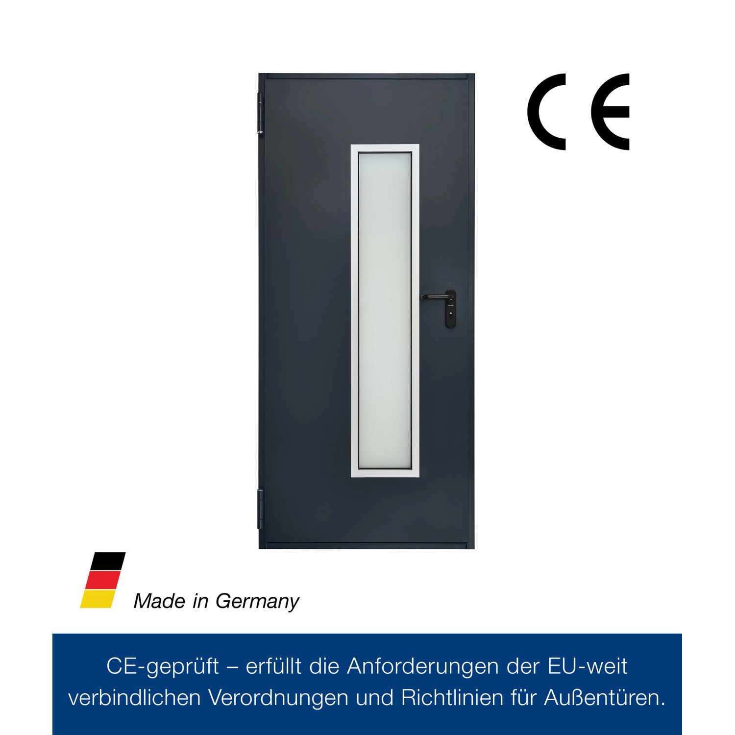 Hörmann Mehrzweck-/Kellertür H8-5 LA (Glas) RAL 7016 Links/Rechts