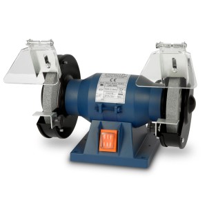 EBERTH Schleifbock 150W mit grober und feiner Schleifscheibe, Funkenschutz und Werkzeugauflage.