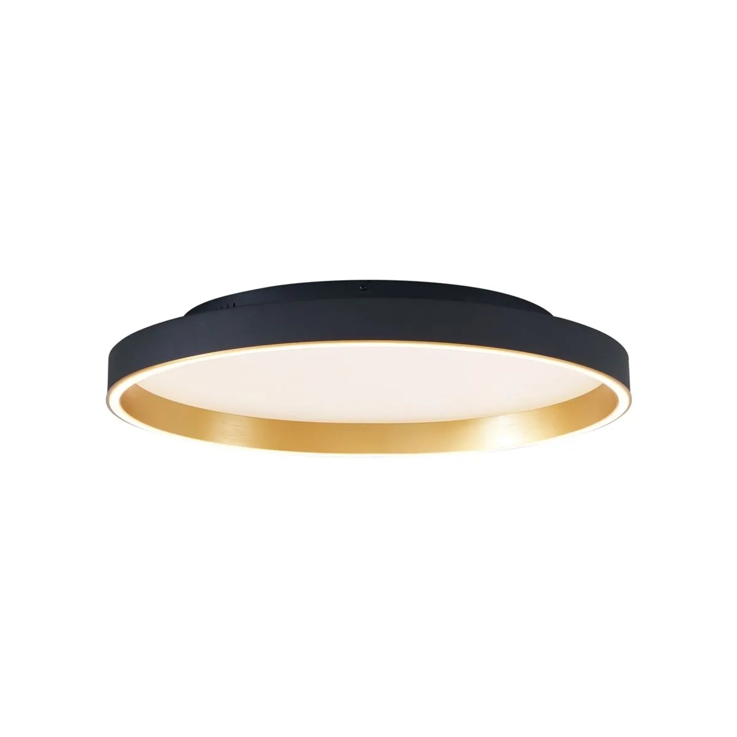 QAZQA Design Deckenleuchte Schwarz mit Gold 60cm inkl  LED 3 Stufen Schalter Ingo