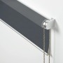 Gardinia Easyfix Rollo Premium, 45x150 cm, Grau, mit Metallkette und silbernem Unterprofil.
