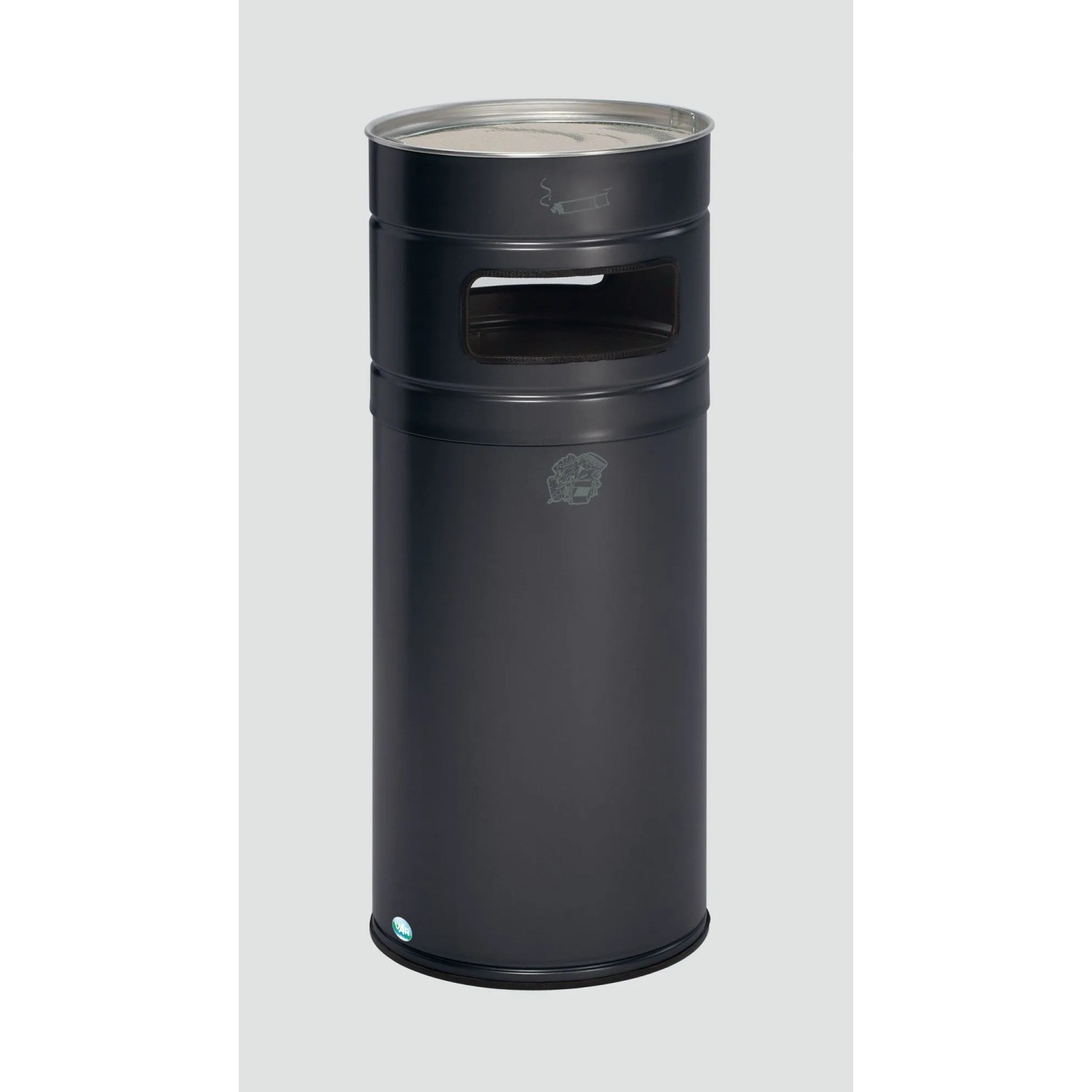 PROREGAL Robuster Kombiascher Mit 2 Fach Einwurf 104 Liter HxBxT 99 x 43,5 x 43,5 cm Verzinkter Stahl Anthrazit