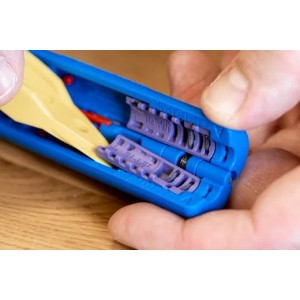WEICON Profibus Stripper No.2 Zange zum Abisolieren von Kabeln mit lila Einsatzkassette.