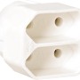 Weißer Euro-Übergangsstecker, 2-fach, für den Innenbereich.