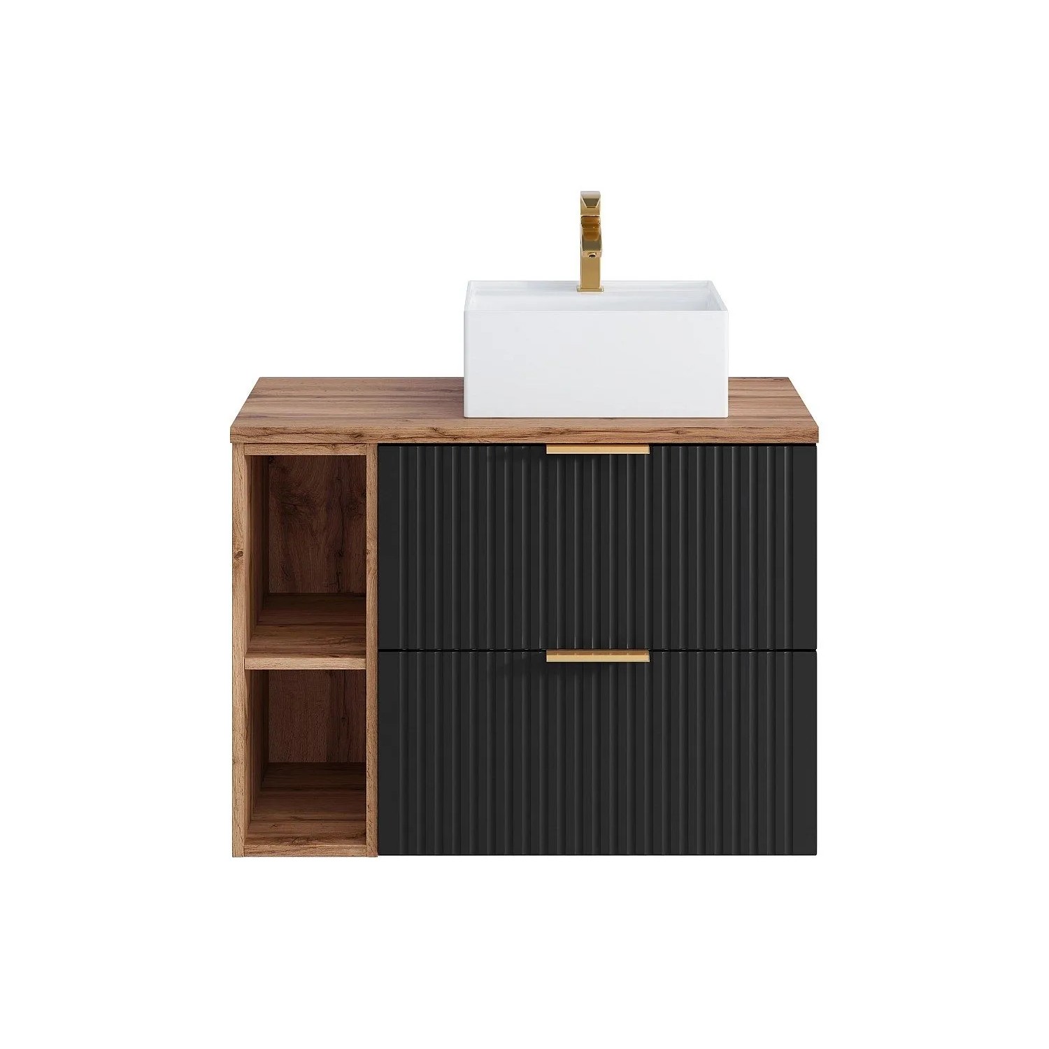 Vente-unique Einzelwaschtisch Zevara Schwarz 80 cm