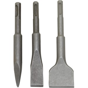 LUX Meißel-Set Comfort SDS-Plus, 3-teilig: Spitz-, Flach- und Spatmeißel für Bohrhammer.