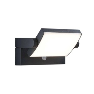 Lindby LED Wandleuchte Außen Sherin 9932021 mit Bewegungsmelder Spritzwassergeschützt Modern in Schwarz aus Aluminium 1-flammig