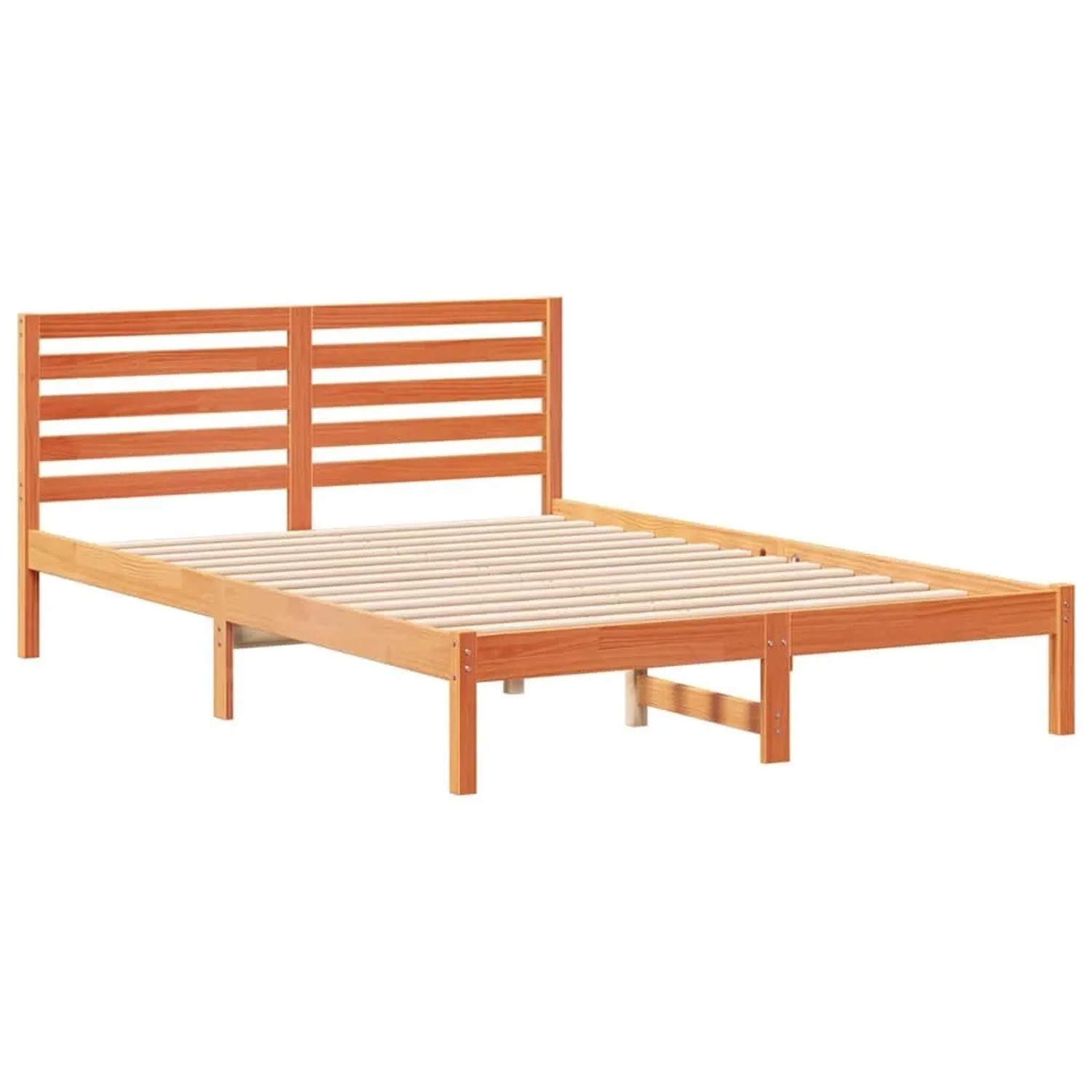 vidaXL Bettrahmen Wachsbraun 140 x 220 cm Massives Kiefernholz 872334