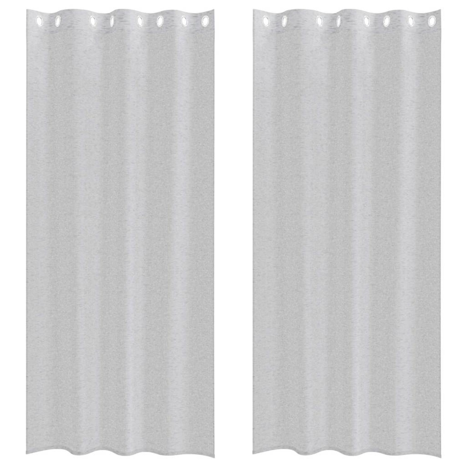 vidaXL Voile-Vorhänge 2 Stk Hellgrau 140x245cm Polyester 4108000 günstig online kaufen