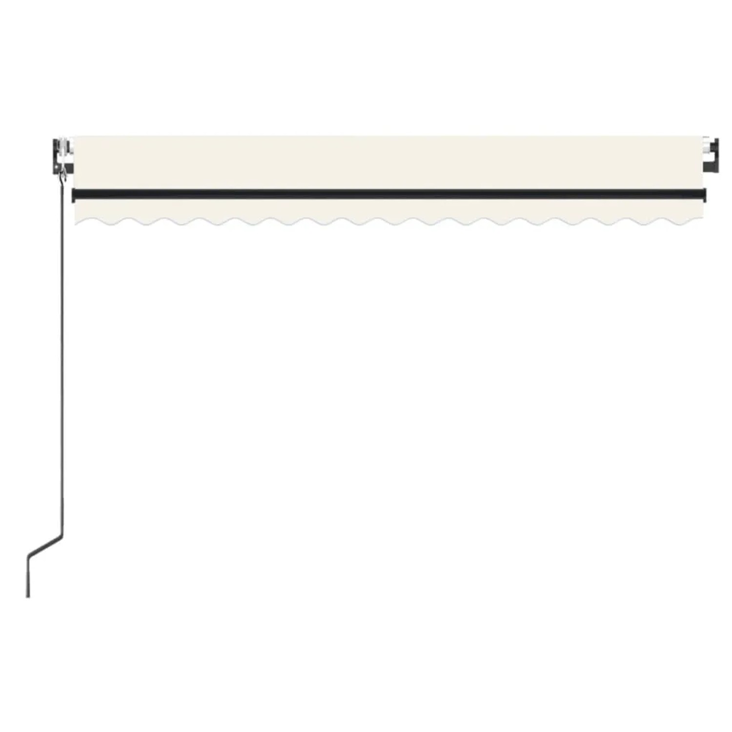 Creme-farbene, automatische furnicato Markise, 400x350 cm, für Sonnenschutz im Außenbereich.