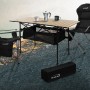 Hauki Campingtisch, faltbar, beige, mit Tragetasche und Zubehör. Ideal für Camping & Outdoor.