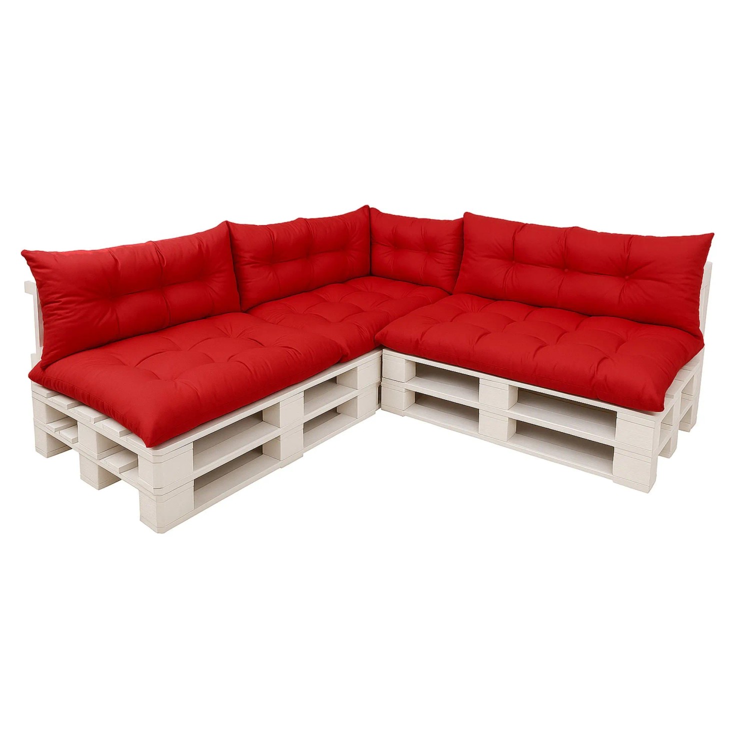 Setgarden Set 7er Palettensofa Kissen Outdoor  120 x 80cm Sitzkissen + Rückenkissen 120 x 40 cm 1tlg rot