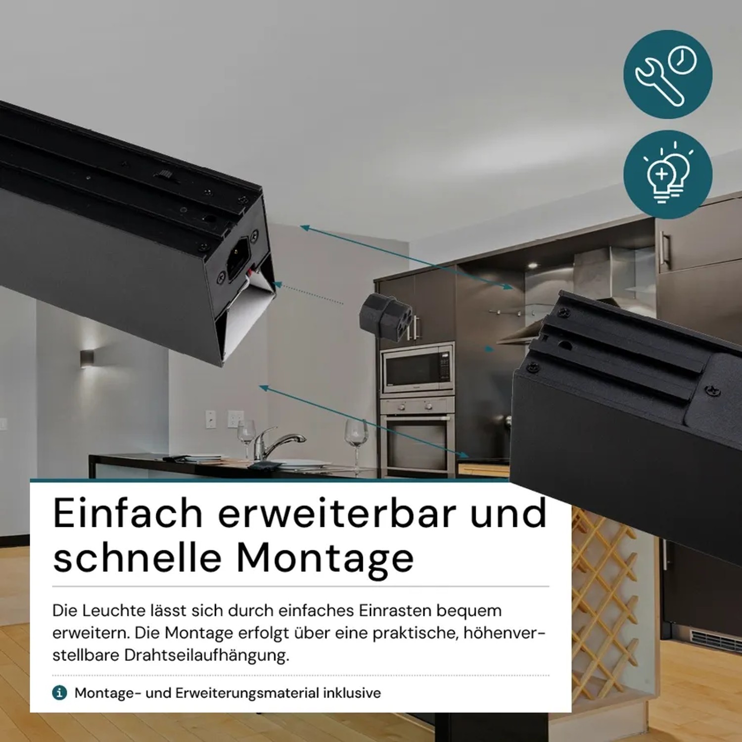 LUXULA LED Lichtleiste Erweiterbar 40 W 4000 lm CCT IK06 Schwarz 120 cm kaufen bei OBI