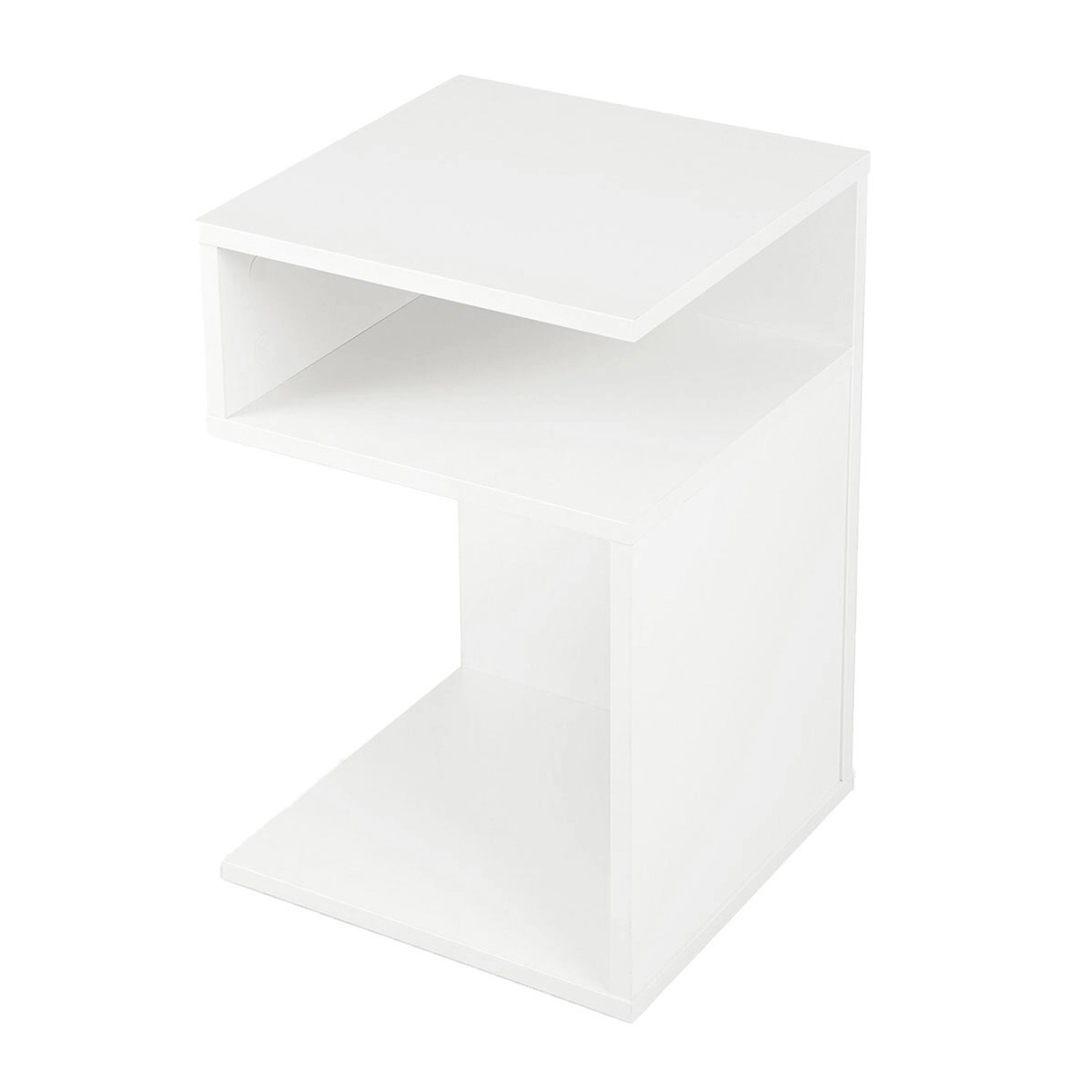 Costway Beistelltisch Holz 3 Ebenen Sofatisch Nachttisch Modern Weiß günstig online kaufen