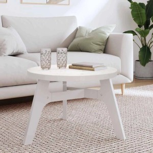 vidaXL Tischplatte Rund Weiß Ø60x3 cm Massivholz Kiefer 833665