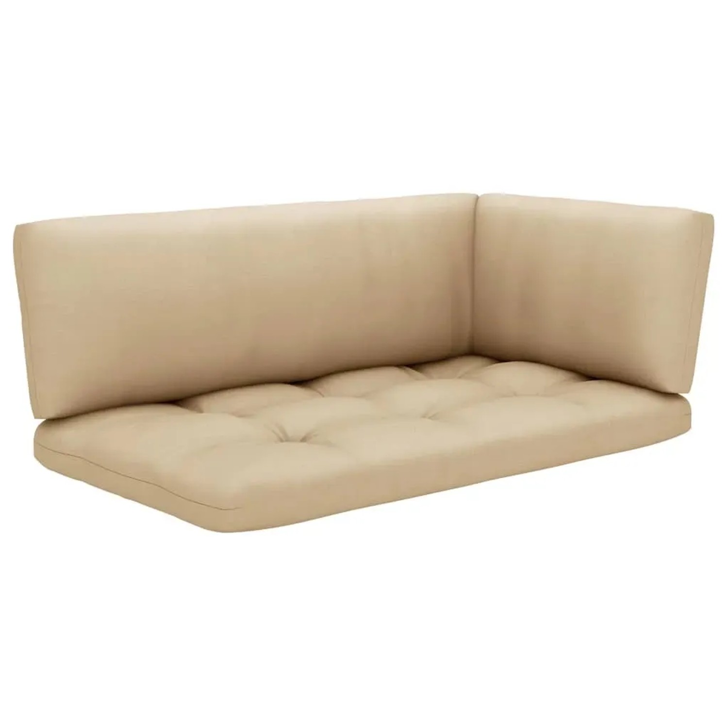 Beige Kissen für vidaXL Paletten-Lounge-Set. Eckteil für Gartenmöbel aus imprägniertem Kiefernholz.