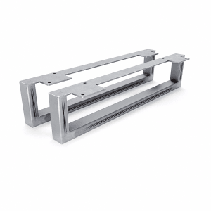 HEVVA Möbelfüße GRAZ 10 cm Hoch 45 cm Tief 2er Set Rohstahl-Klarlack