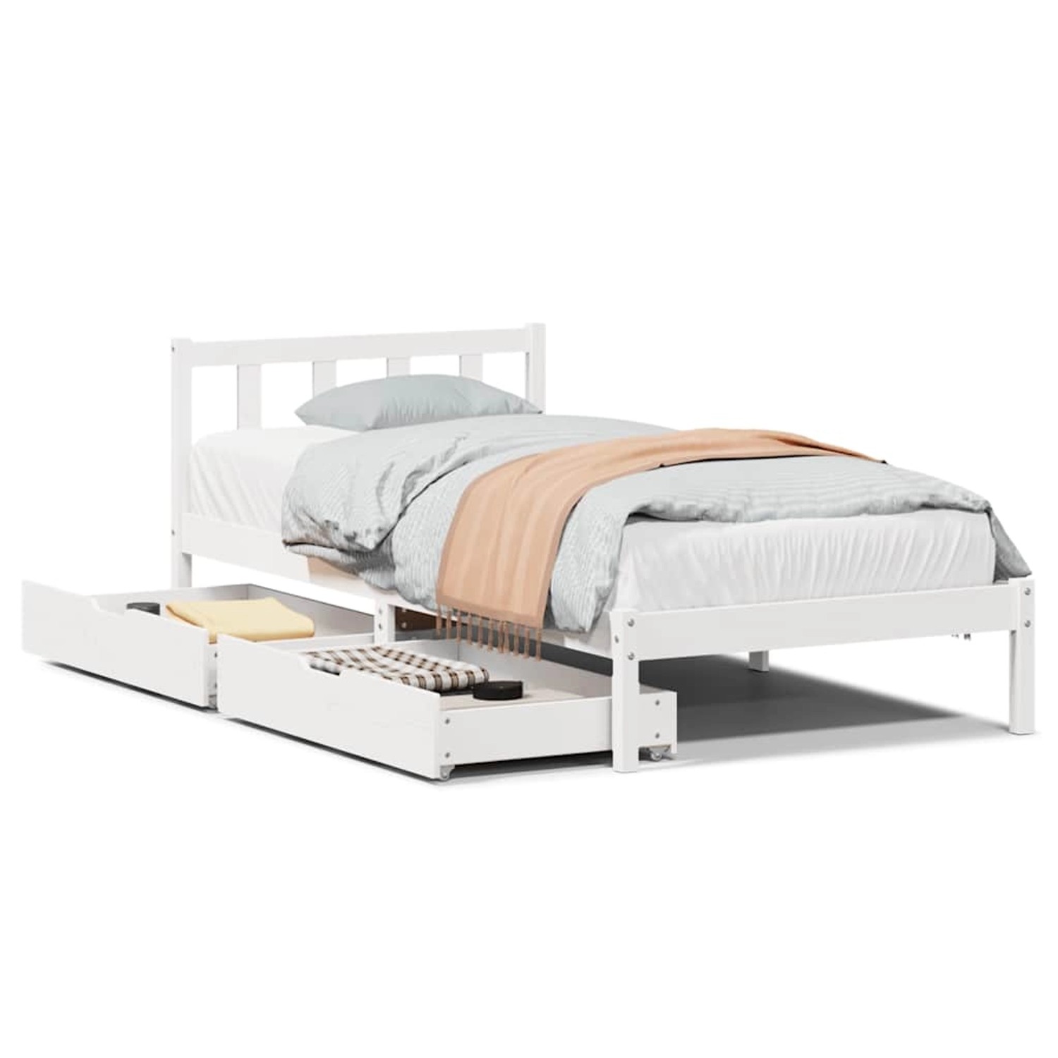 vidaXL Massivholzbett ohne Matratze Weiß 90x190 cm Kiefernholz 3301462 günstig online kaufen