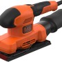 Black+Decker Schwingschleifer BEW220, 150 W, orange/schwarz, mit Staubfangbehälter.