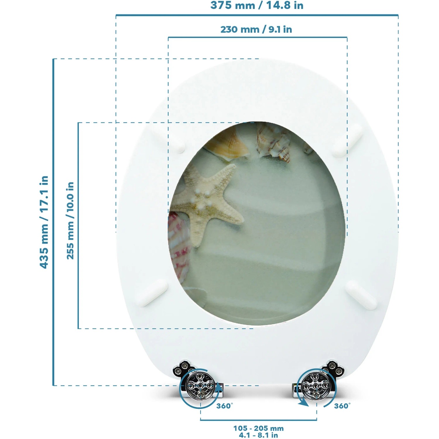 Sanfino WC Sitz Blue Star Toilettendeckel Mit Absenkautomatik Aus Holz