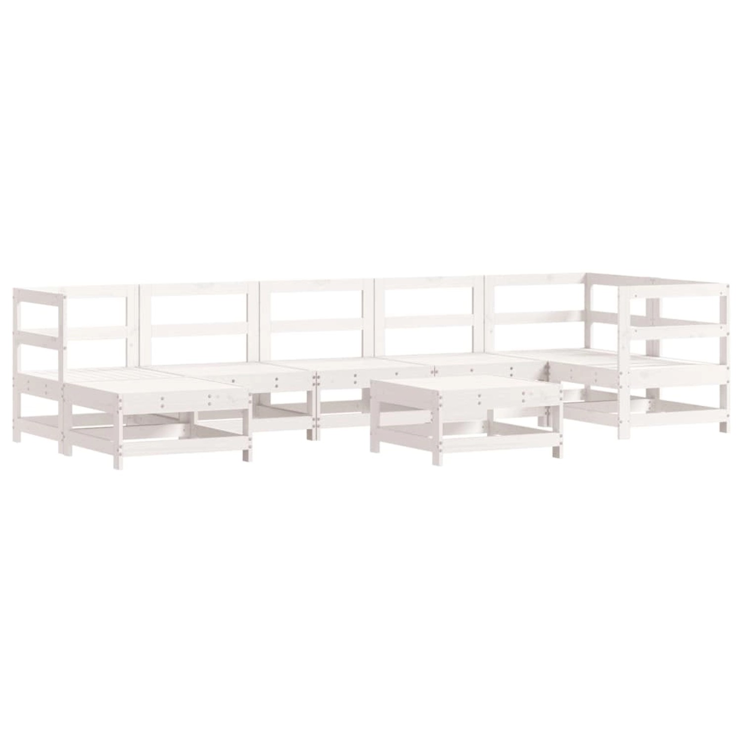vidaXL 8-Tlg Garten-Lounge-Set Weiß Massivholz Kiefer 3186271