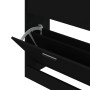 Schwarzer vidaXL Schuhschrank (63x24x81 cm) mit Kippfächern aus Holzwerkstoff.